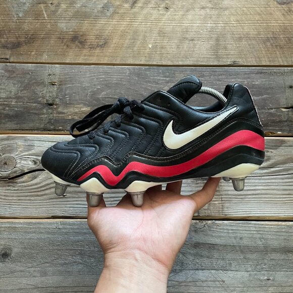 New Men Vintage Nike Rugby XV Black Red Cleats Shoes main image 8